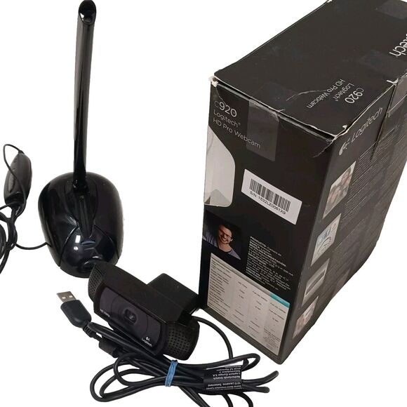 Logitech C920 HD Pro Webcam Black & Insignia USB Microphone Set Open Box Great! - Picture 6 of 16